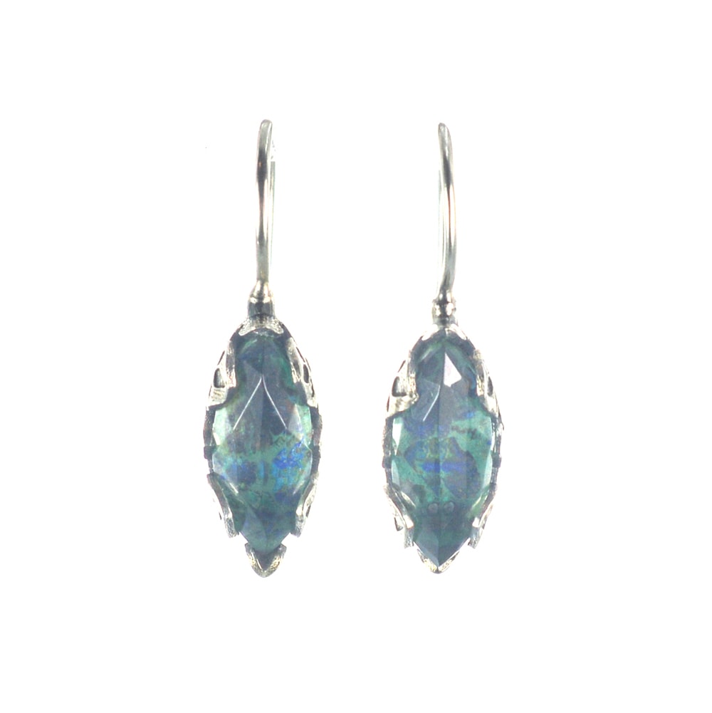 Ασημένια 925 σκουλαρίκια με αζουρίτη