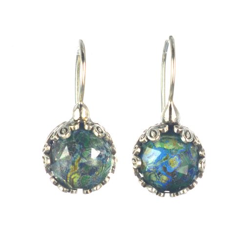 Ασημένια 925 σκουλαρίκια με αζουρίτη