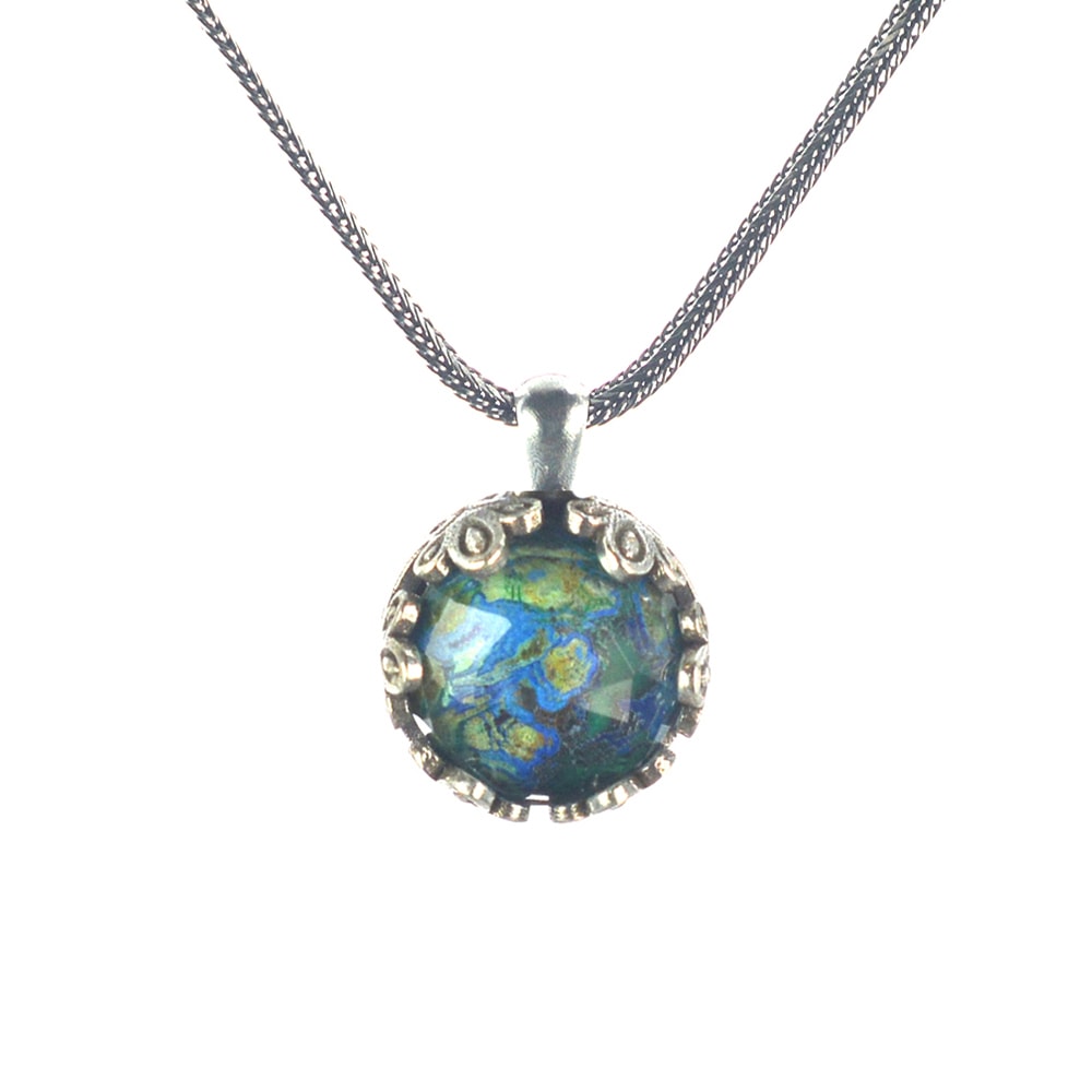 Ασημένιο 925 μενταγιόν με αζουρίτη