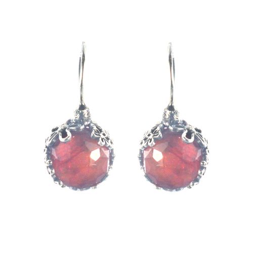 Ασημένια 925 σκουλαρίκια με ρουμπίνι