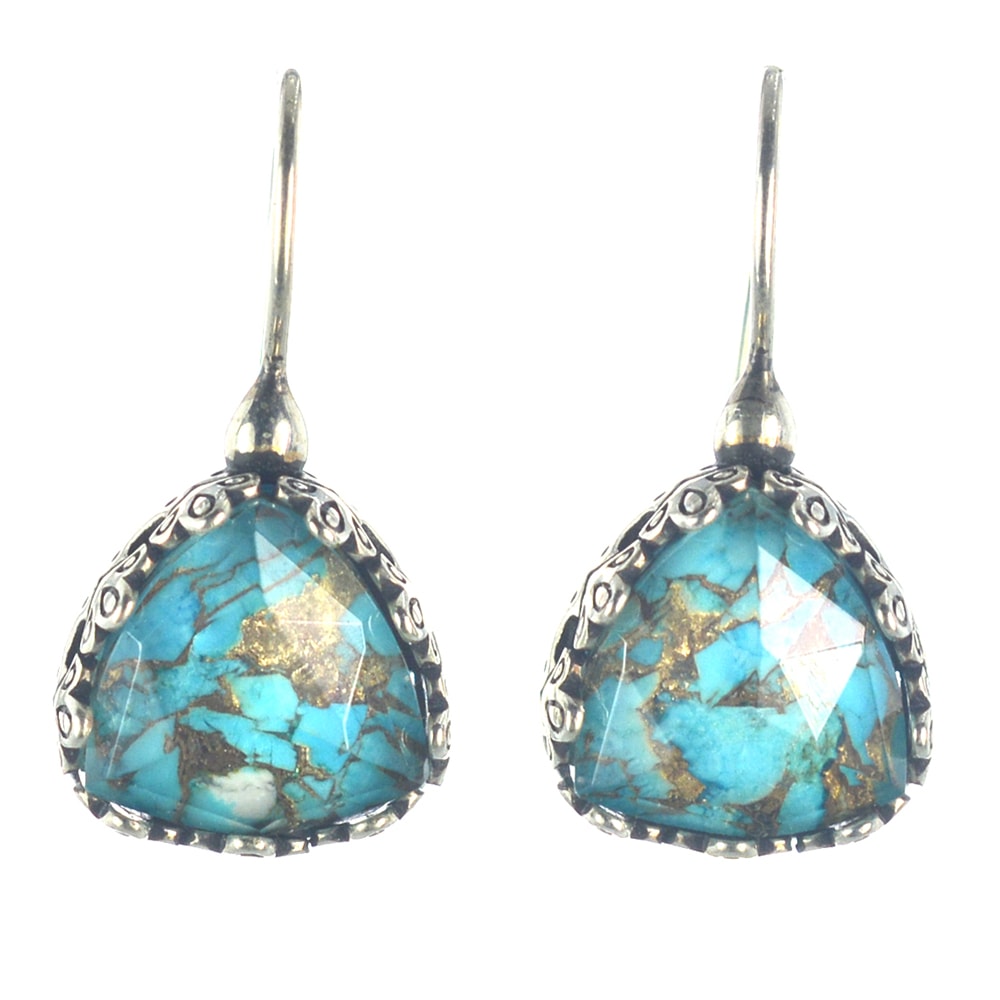 Ασημένια 925 σκουλαρίκια με τιρκουάζ