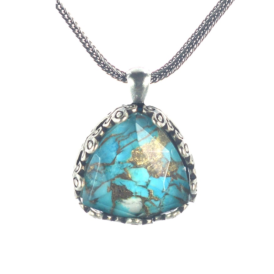 Ασημένιο 925 μενταγιόν με τιρκουάζ