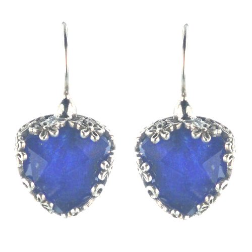 Ασημένια 925 σκουλαρίκια με λάπις λάζουλι