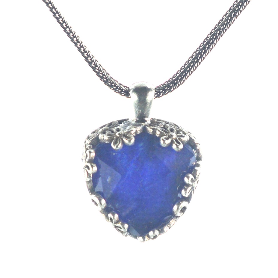 Ασημένιο 925 μενταγιόν με λάπις λάζουλι