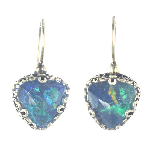 Ασημένια 925 σκουλαρίκια με αζουρίτη