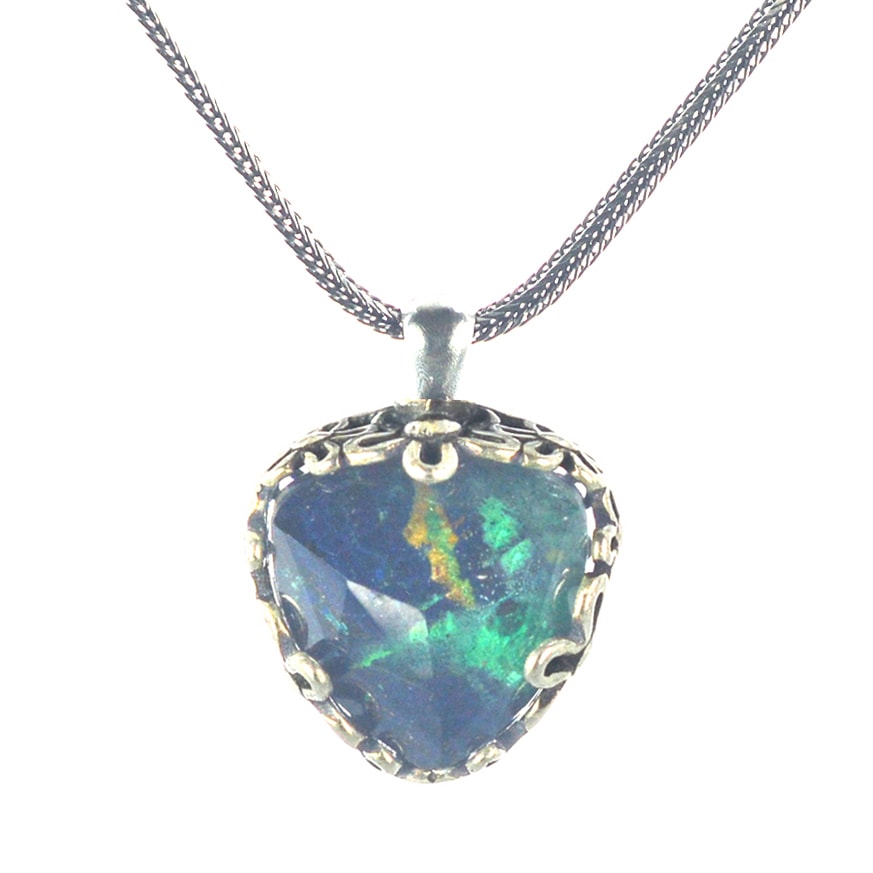 Ασημένιο 925 μενταγιόν με αζουρίτη