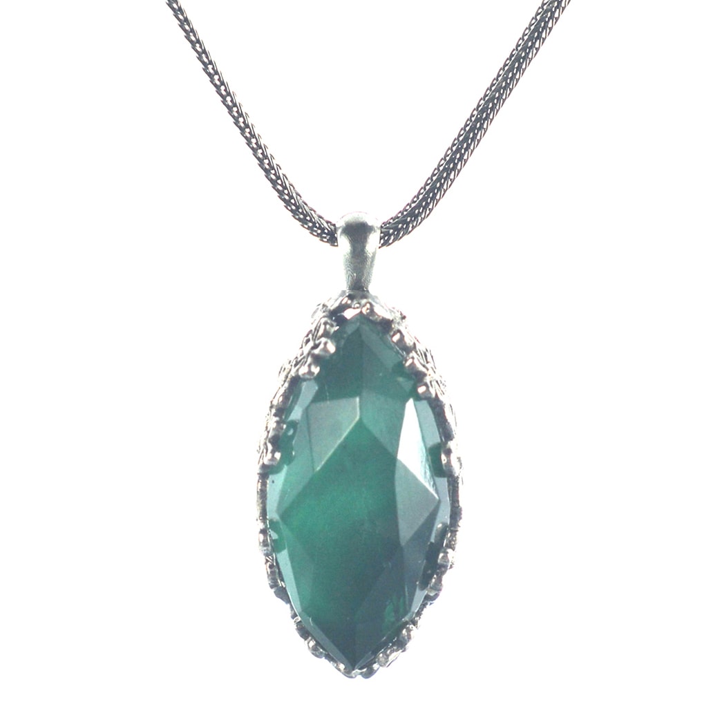 Ασημένιο 925 μενταγιόν με μαλαχίτη