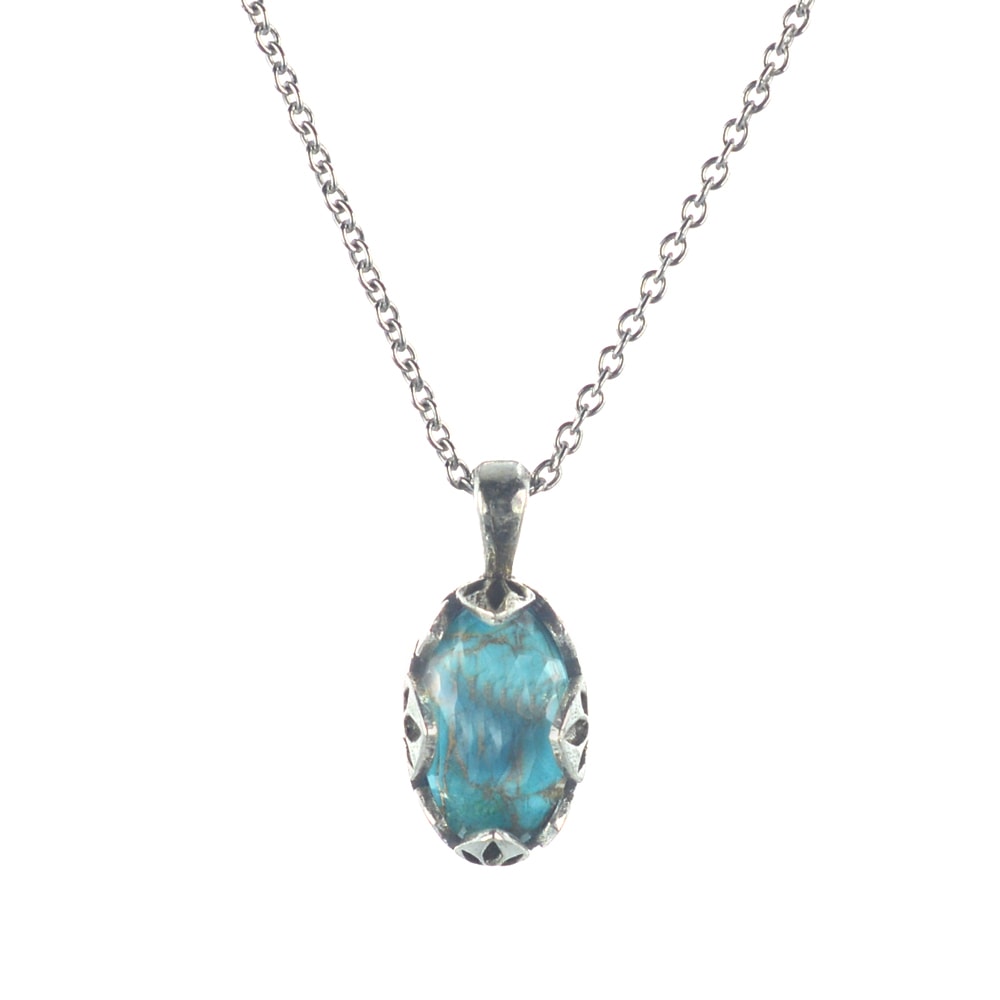 Ασημένιο 925 μενταγιόν με τιρκουάζ