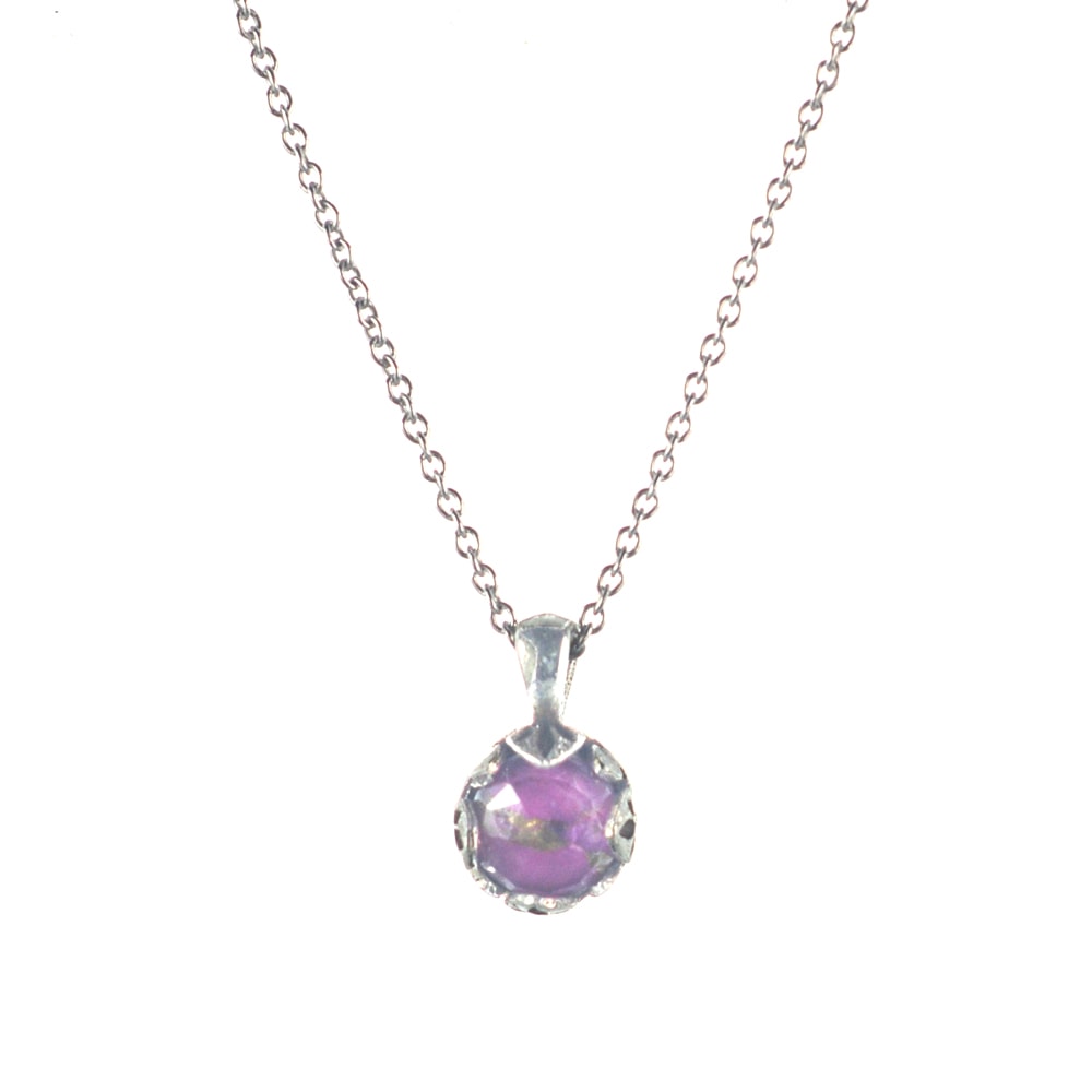 Ασημένιο 925 μενταγιόν με μωβ τιρκουάζ