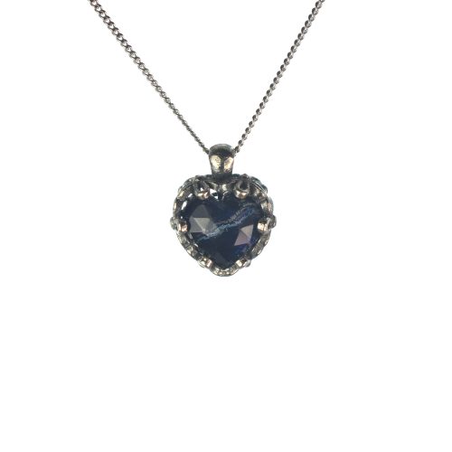 Ασημένιο 925 μενταγιόν καρδιά με αζουρίτη