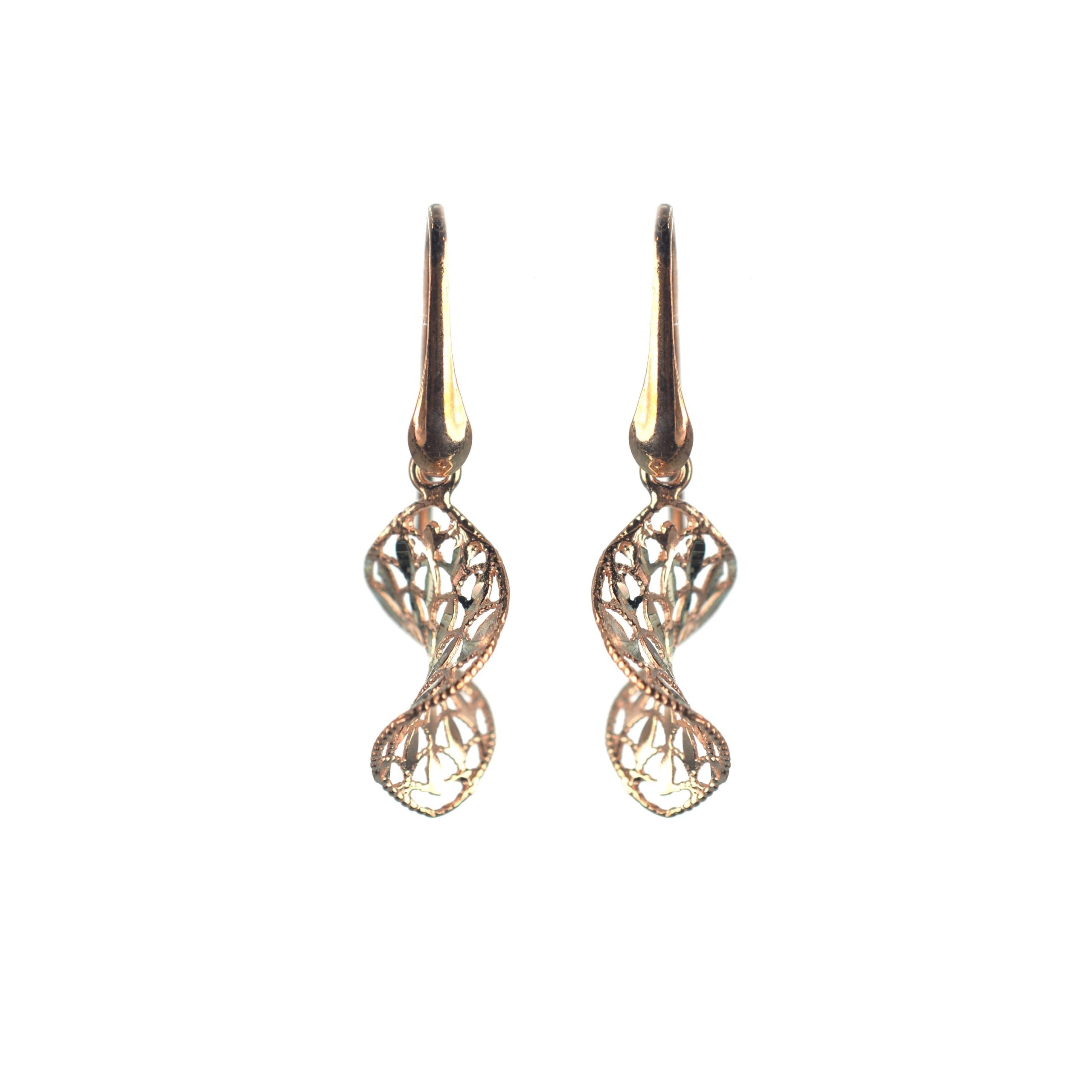 Ασημένια 925 σκουλαρίκια σε ροζ χρυσό