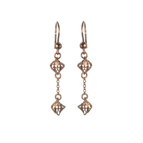 Ασημένια 925 σκουλαρίκια σε ροζ χρυσό