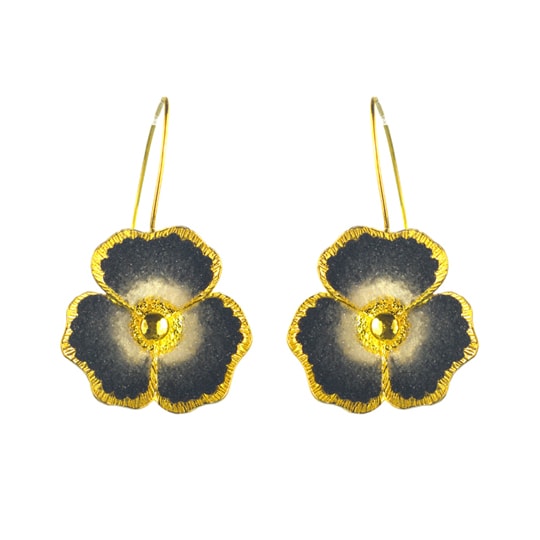 Επίχρυσα 925 σκουλαρίκια παπαρούνα Ιμαλαΐων