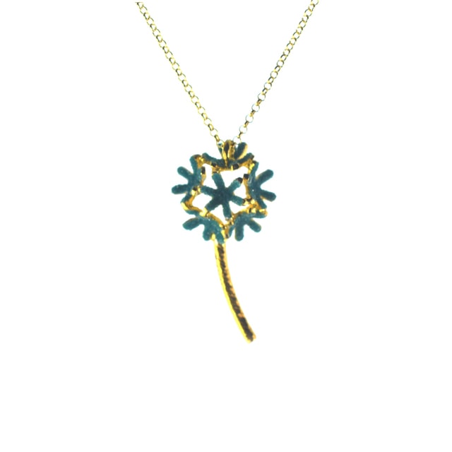 Επίχρυσο 925 μενταγιόν λουλούδι κλέφτης