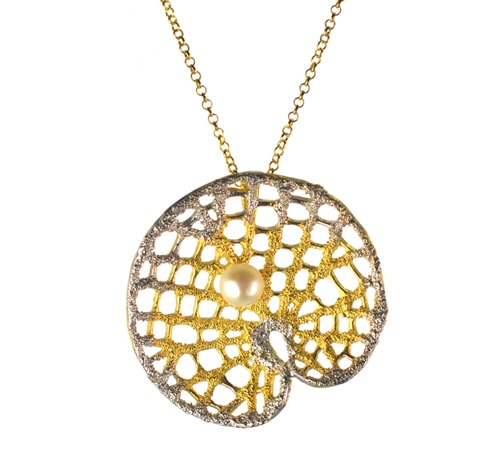 Επίχρυσο 925 μενταγιόν δίχτυ