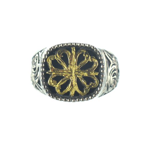 Ασημένιο 925 δαχτυλίδι με χρυσό 22Κ