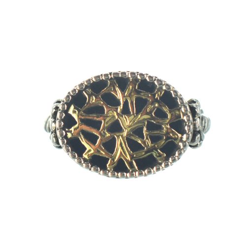 Ασημένιο 925 και χρυσό 22Κ δαχτυλίδι