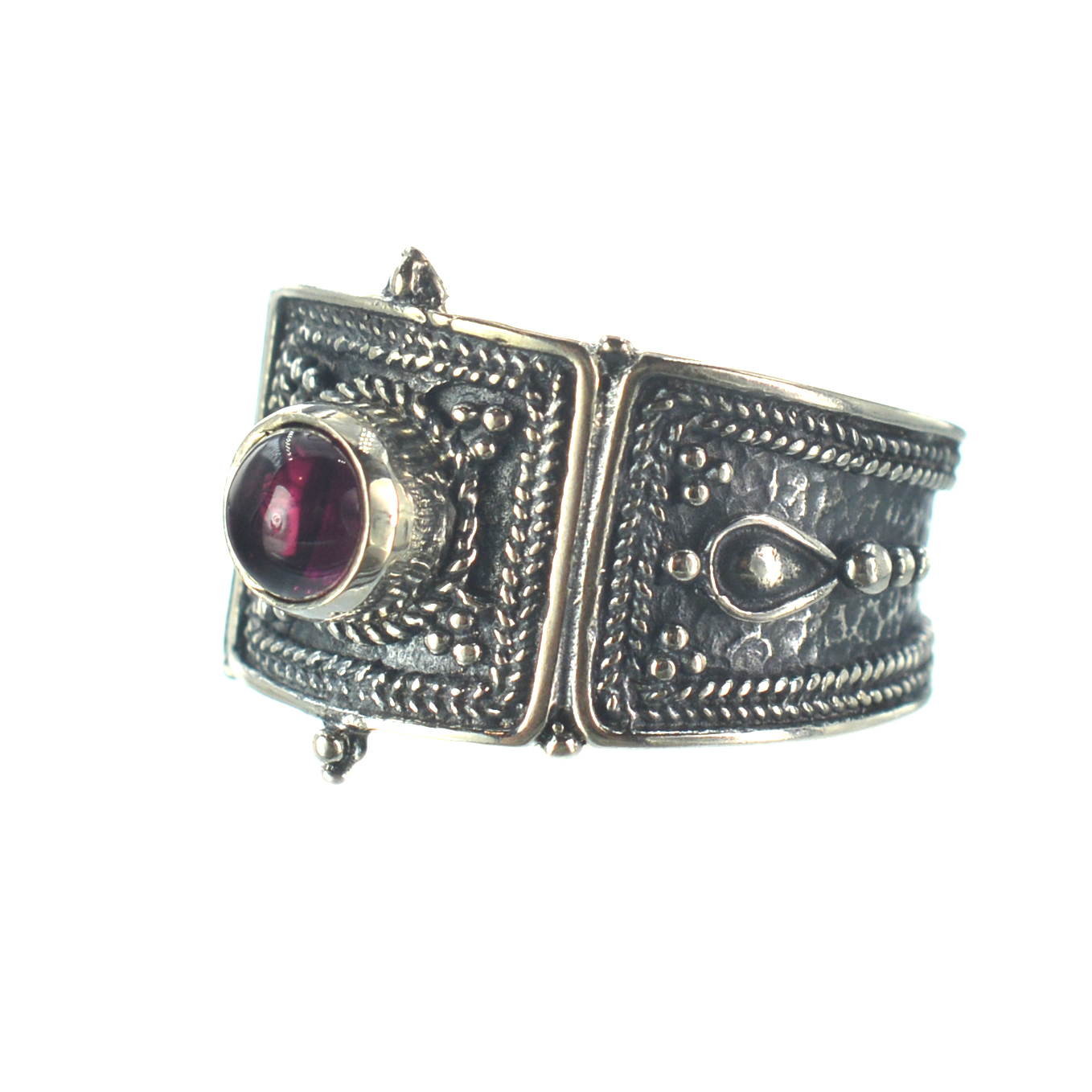 Ασημένιο 925 δαχτυλίδι με γρανάδα - Image 2