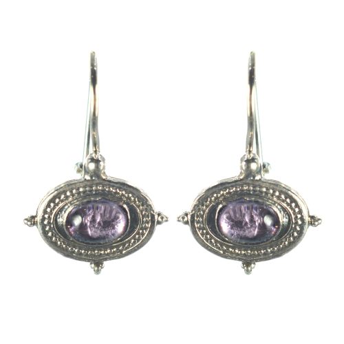 Ασημένια 925 σκουλαρίκια με αμέθυστο