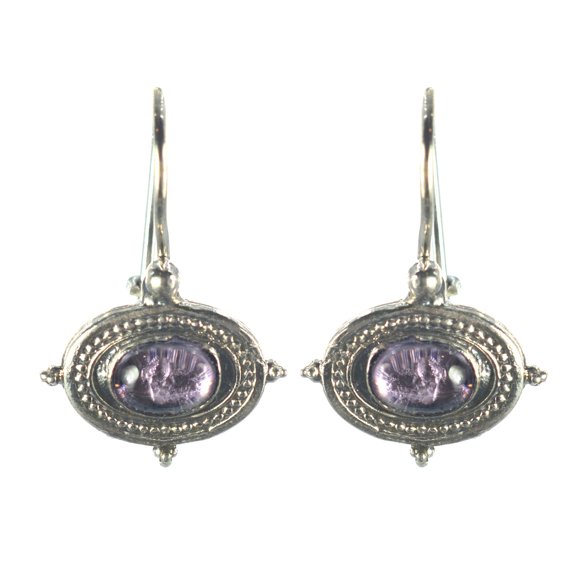 Ασημένια 925 σκουλαρίκια με αμέθυστο