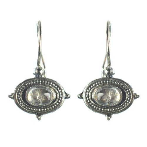 Ασημένια 925 σκουλαρίκια με χαλαζία