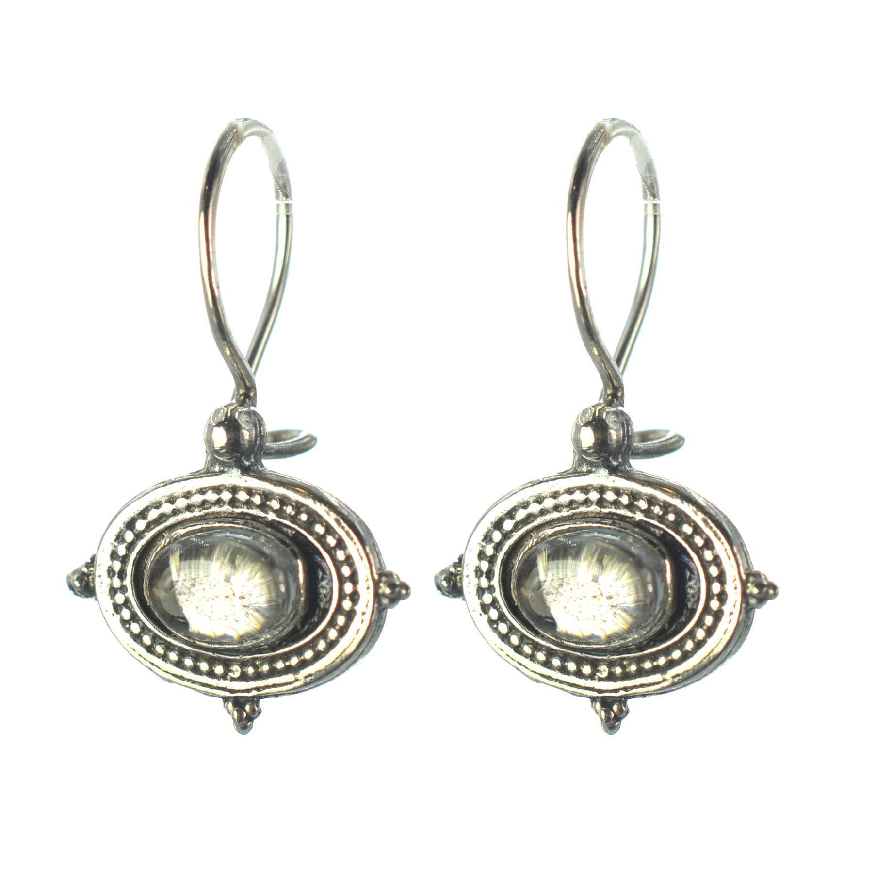 Ασημένια 925 σκουλαρίκια με χαλαζία - Image 2