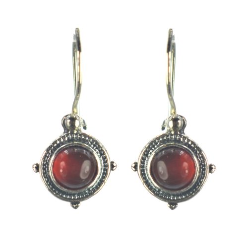 Ασημένια 925 σκουλαρίκια με κορνεόλη