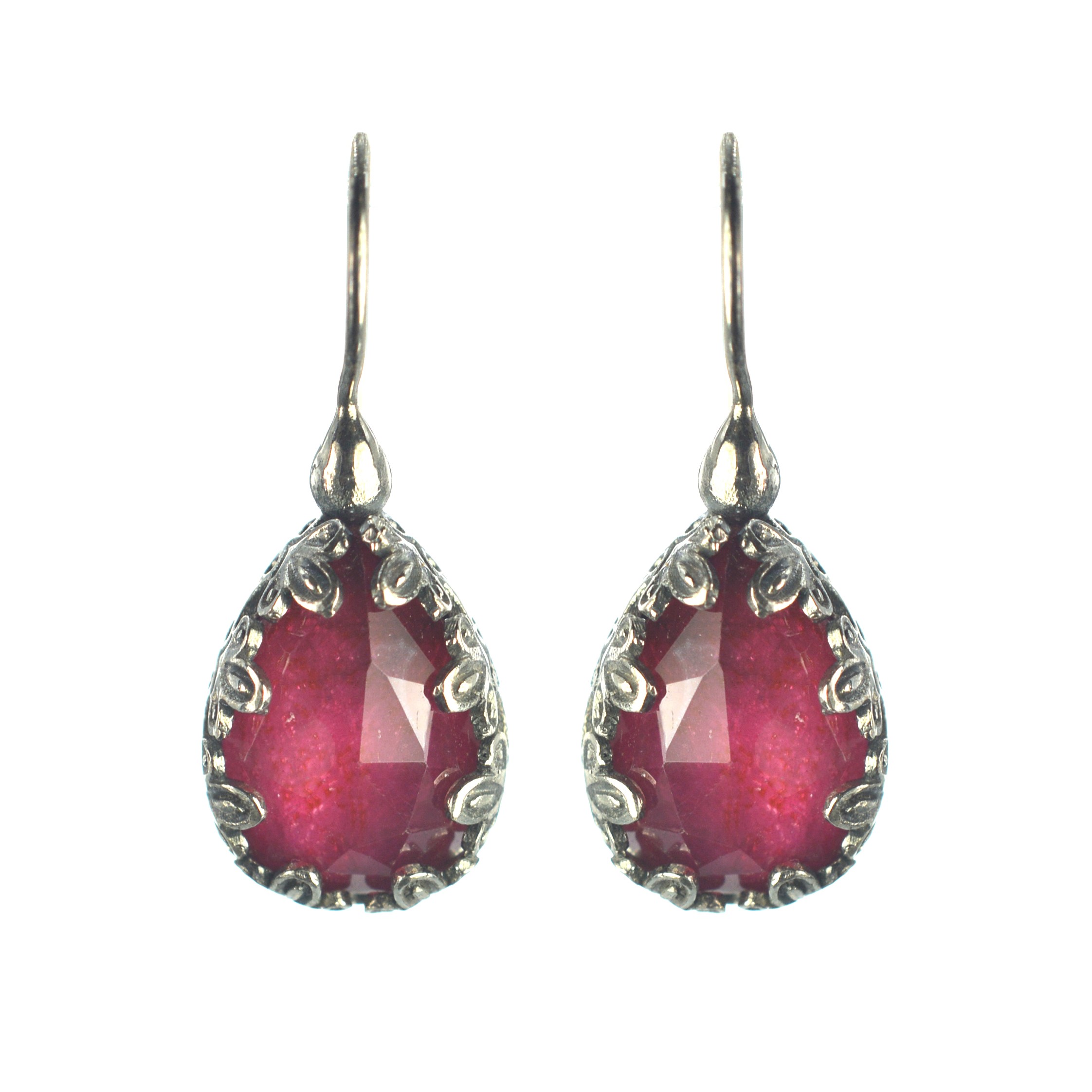 Ασημένια 925 σκουλαρίκια με γρανάδα