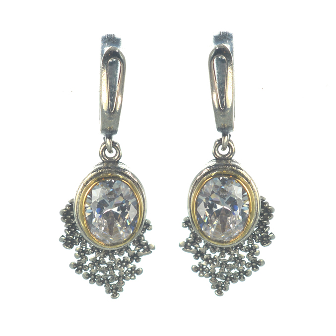 Ασημένια 925 Σκουλαρίκια με Ζιργκόν