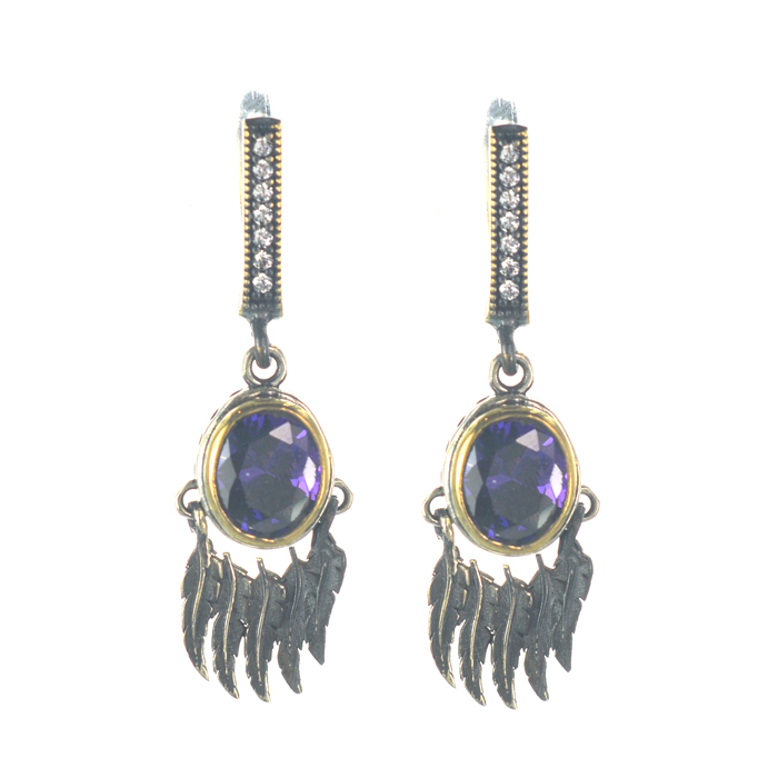 Ασημένια 925 σκουλαρίκια με ζιργκόν