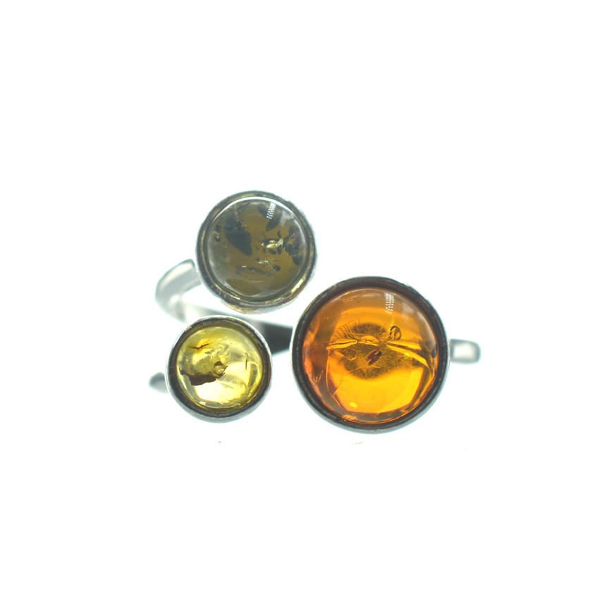 Ασημένιο 925 δαχτυλίδι με κεχριμπάρι