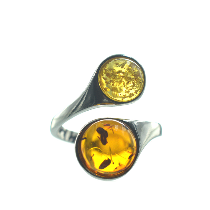 Ασημένιο 925 δαχτυλίδι με κεχριμπάρι