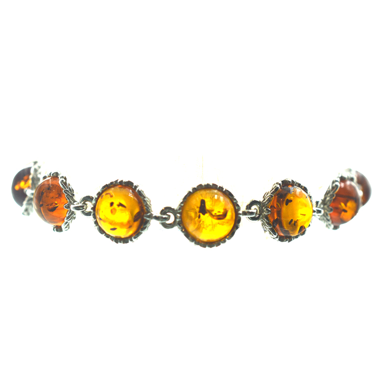 Ασημένιο 925 βραχιόλι με κεχριμπάρι Βαλτικής