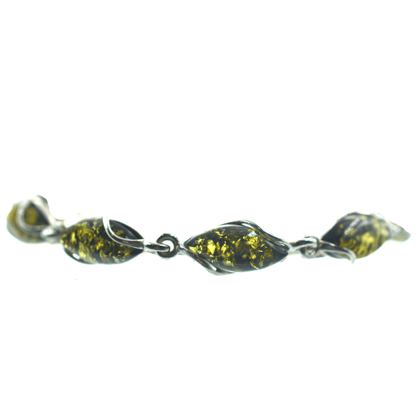 Ασημένιο 925 βραχιόλι με κεχριμπάρι Βαλτικής