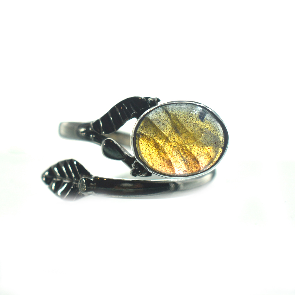 Ασημένιο 925 δαχτυλίδι με λαμπραντορίτη