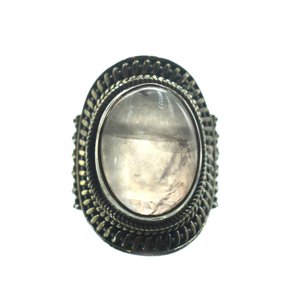 Ασημένιο 925 δαχτυλίδι με ροζ χαλαζία