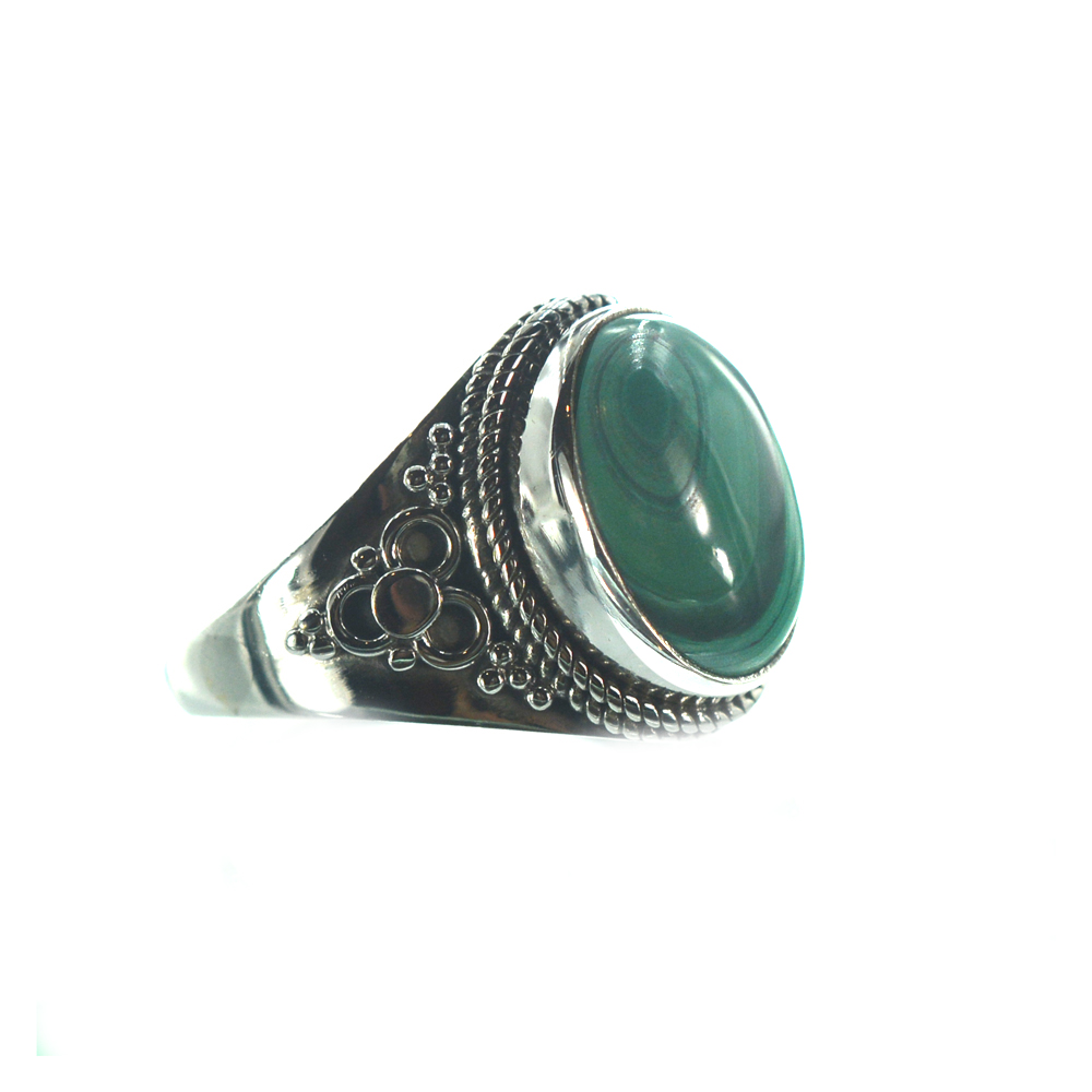 Ασημένιο 925 δαχτυλίδι με μαλαχίτη - Image 2