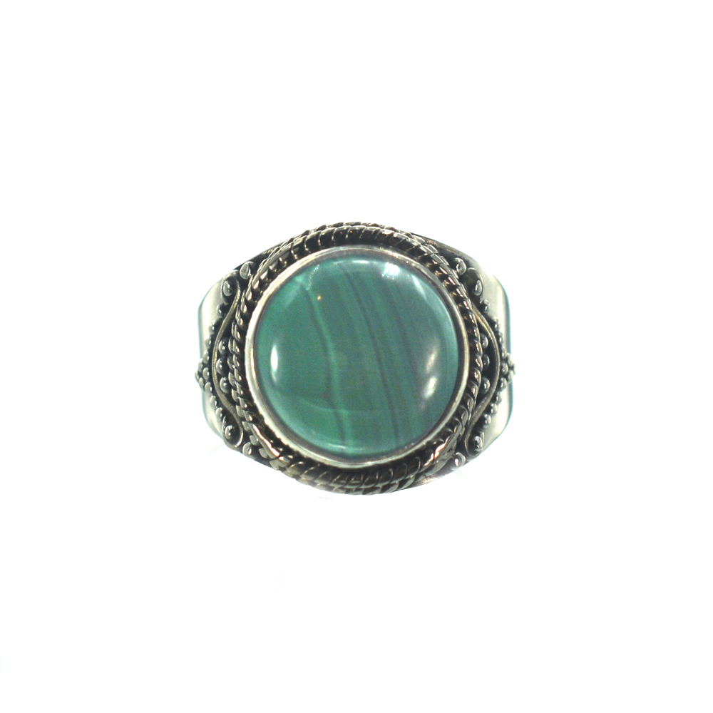 Ασημένιο 925 δαχτυλίδι με μαλαχίτη