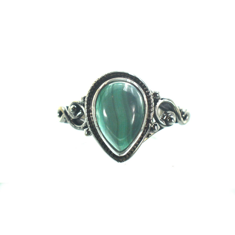 Ασημένιο 925 δαχτυλίδι με μαλαχίτη