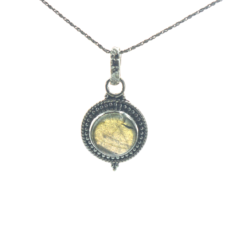 Ασημένιο μενταγιόν 925 με λαμπραντορίτη