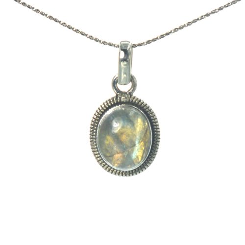 Ασημένιο μενταγιόν 925 με λαμπραντορίτη