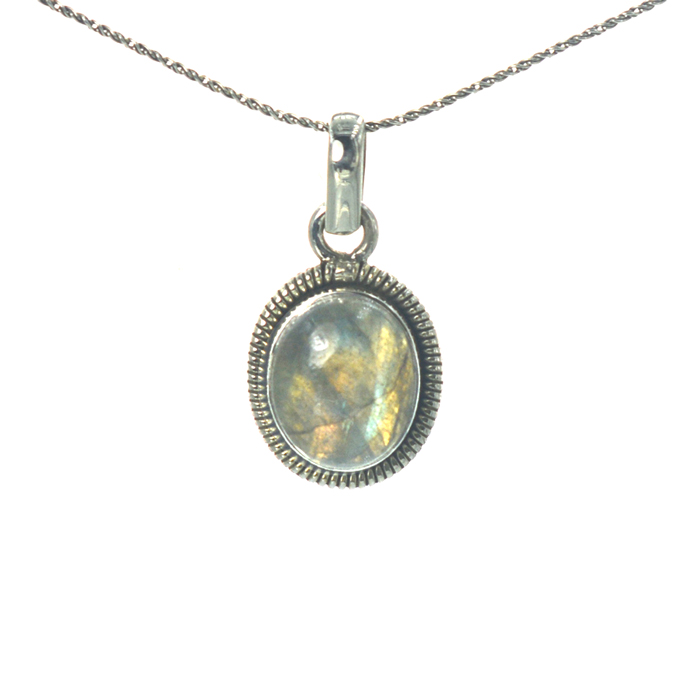 Ασημένιο μενταγιόν 925 με λαμπραντορίτη