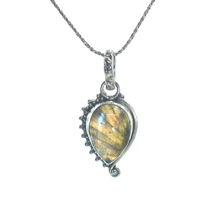 Ασημένιο μενταγιόν 925 με λαμπραντορίτη