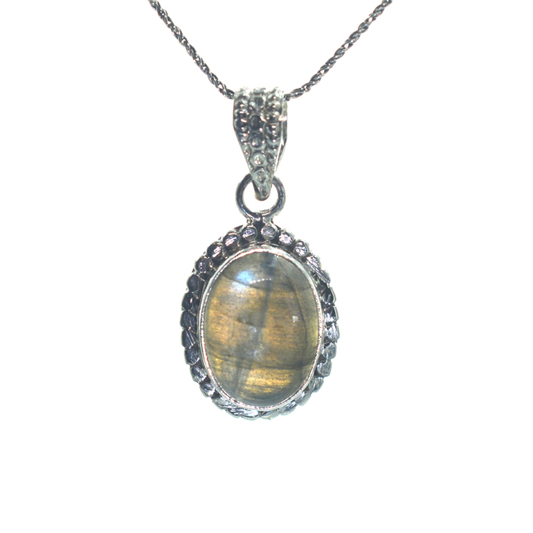 Ασημένιο μενταγιόν 925 με λαμπραντορίτη