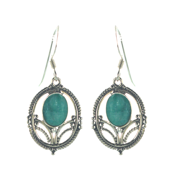 Ασημένια 925 σκουλαρίκια με αβεντουρίνη