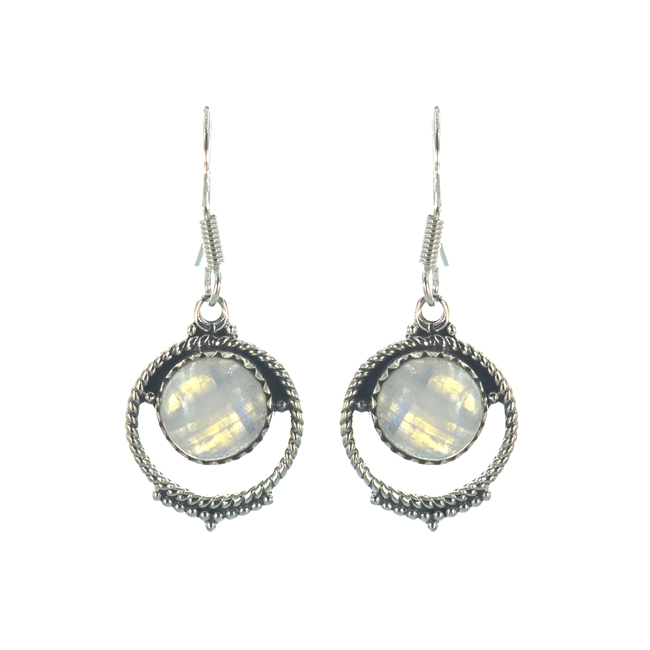 Ασημένια Σκουλαρίκια 925 με Φεγγαρόπετρα