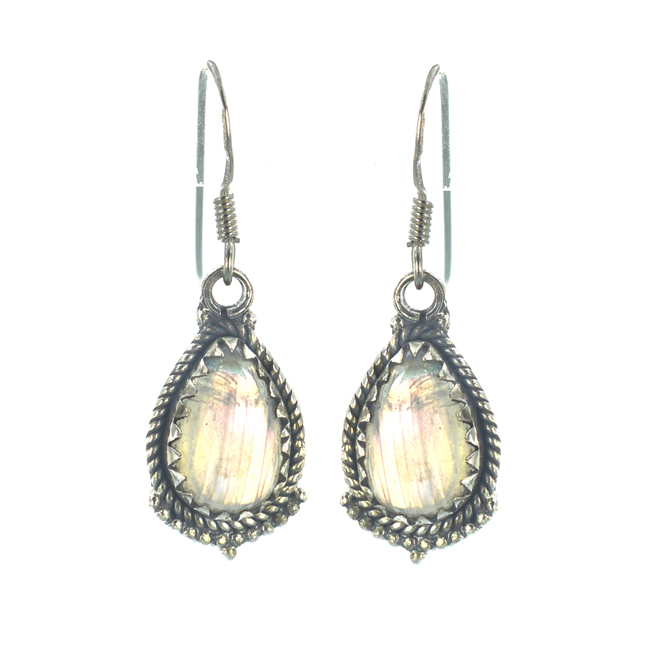 Ασημένια Σκουλαρίκια 925 με Φεγγαρόπετρα