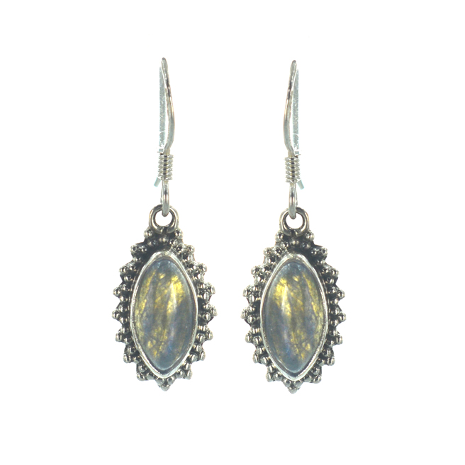 Ασημένια Σκουλαρίκια 925 με Λαμπραντορίτη