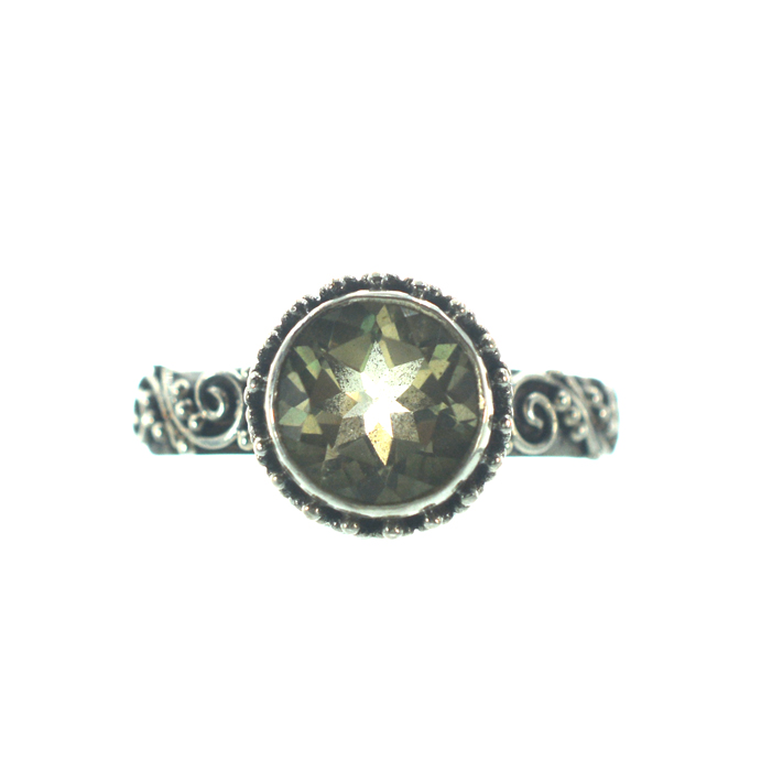 Ασημένιο 925 σκαλιστό δαχτυλίδι με ζιργκόν