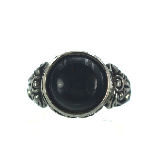 Ασημένιο 925 Δαχτυλίδι με Μαύρο Όνυχα